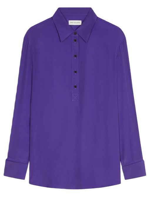 Camicia scollo a polo viola Dries Van Noten DRIES VAN NOTEN | 2510107341223401 PURPLE